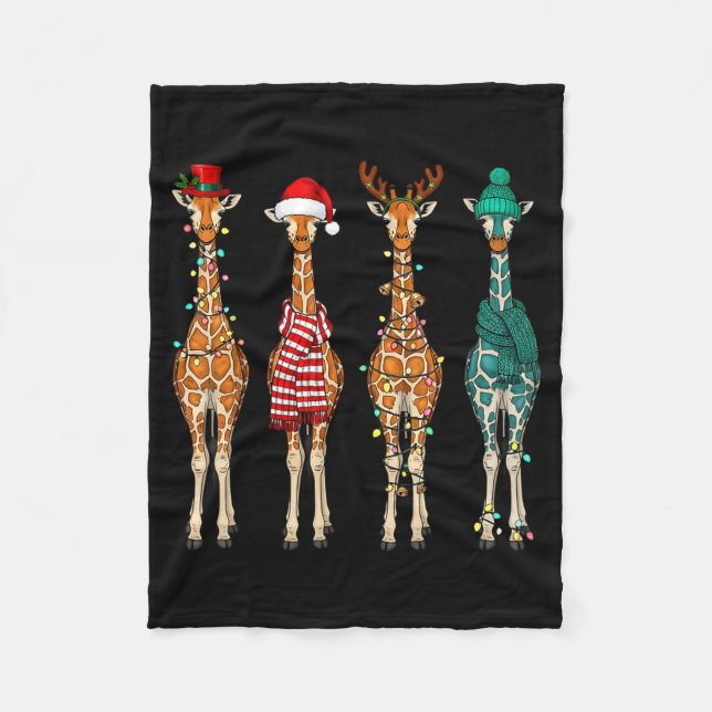 Cobertor De Velo Cute Christmas Giraffe Funny Animal Lover Gift Kid (Frente)