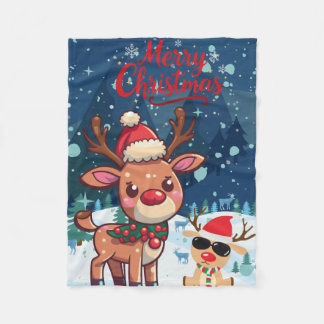 Cobertor De Velo Cute Christmas Reindeer Kids Blanket