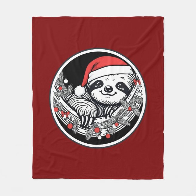 Cobertor De Velo Cute Christmas Sloth Blanket (Frente)
