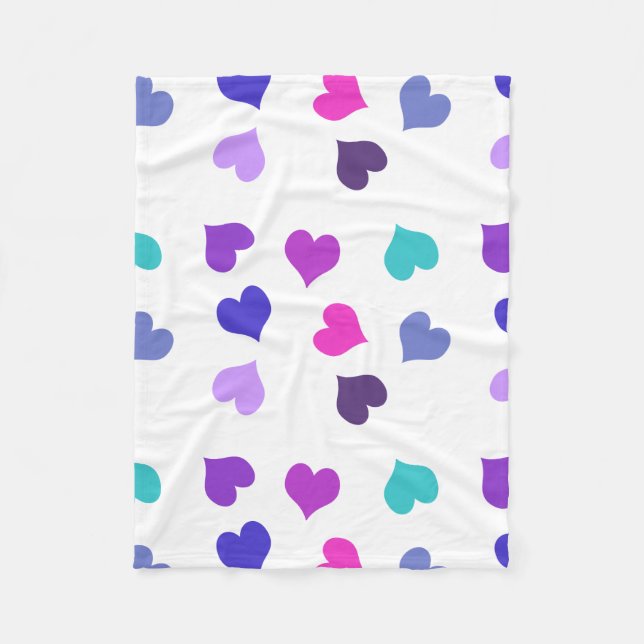 Cobertor De Velo Cute colourful hearts (Frente)