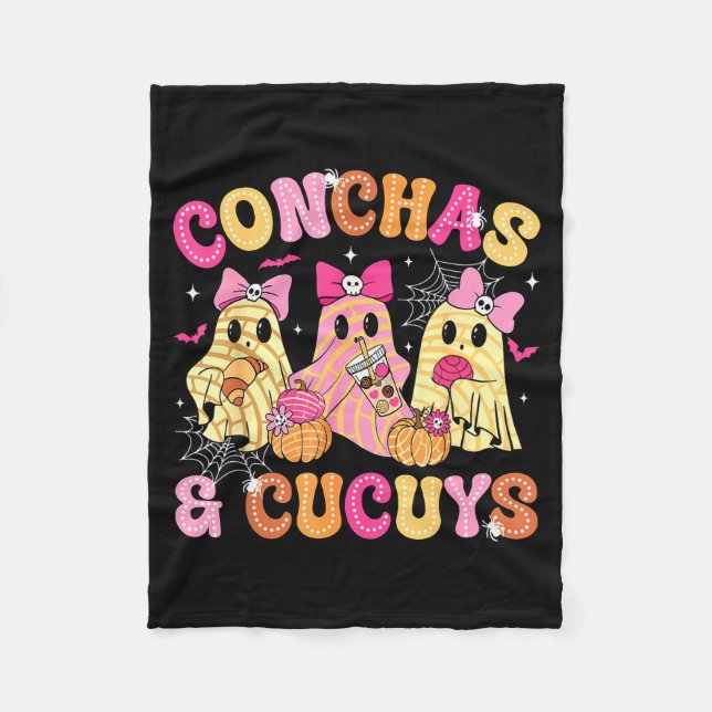 Cobertor De Velo Cute Conchas And Cucuys Ghost Funny Mexican Hallow (Frente)