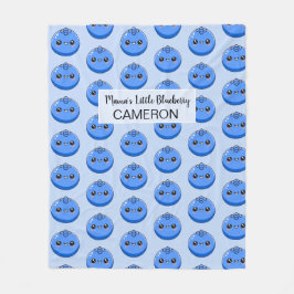 Cobertor De Velo Cute Customizable Kawaii Blueberry Blue