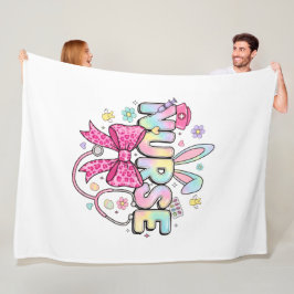 Cobertor De Velo Cute Easter Nurse Pastel Bunny Ears Coquette Bow