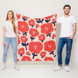 Cobertor De Velo Cute Floral Seamless Pattern – Red Spring Flowers