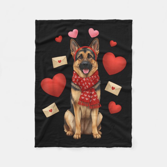 Cobertor De Velo Cute German Shepherd Valentine’s Day Dog Mom - Ger (Frente)