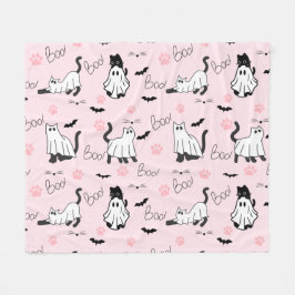 Cobertor De Velo Cute Ghost Cats Halloween