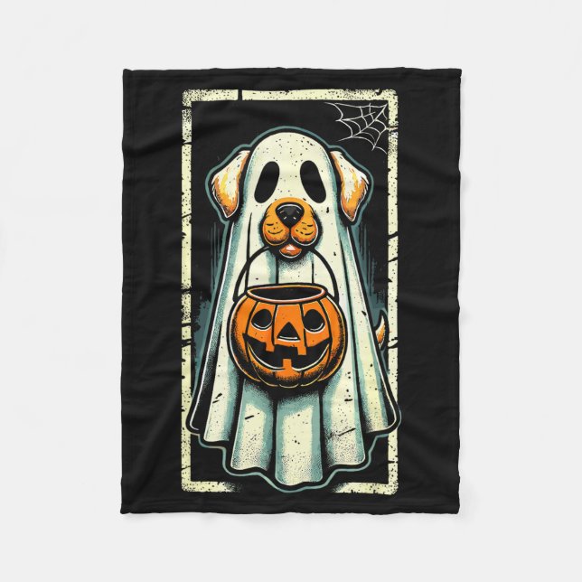 Cobertor De Velo Cute Ghost Dog Men Women Kids Halloween Funny Ghos (Frente)