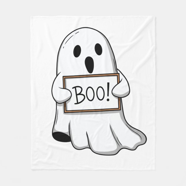 Cobertor De Velo Cute Ghostly BOO Fun (Frente)