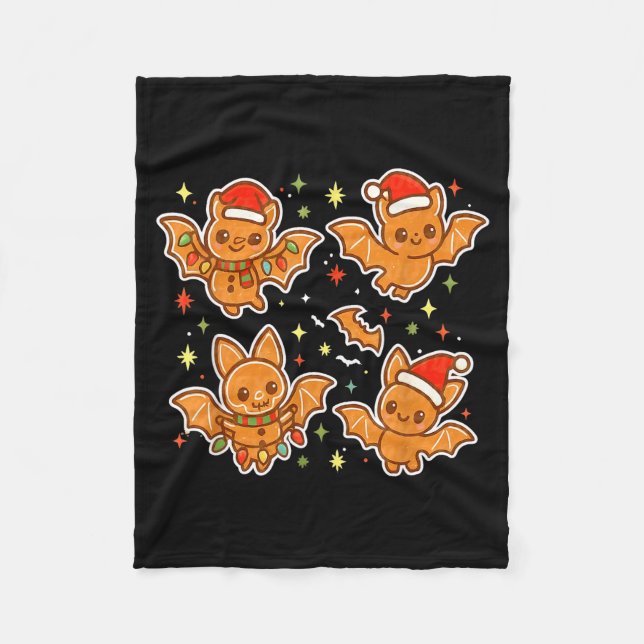 Cobertor De Velo Cute Gingerbread Bats Soky Christmas Cookie Graphi (Frente)
