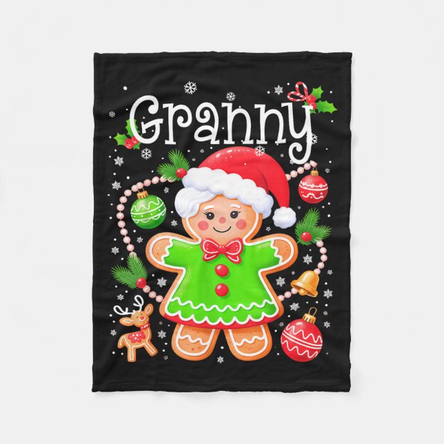 Cobertor De Velo Cute Granny Gingerbread Family Matching Christmas  (Frente)