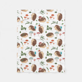 Cobertor De Velo Cute Hedgehog Mushrooms Woodland Animal Kids