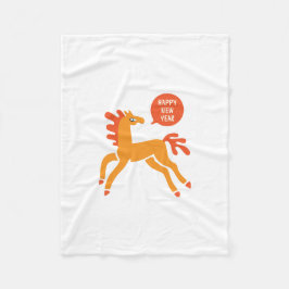 Cobertor De Velo Cute Horse Chinese new year