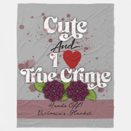 Cobertor De Velo Cute & I ❤️ True Crime!–Black Dahlia Flower–Name