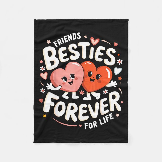 Cobertor De Velo Cute Ies Forever Hearts Friendship Girls Valentine (Frente)