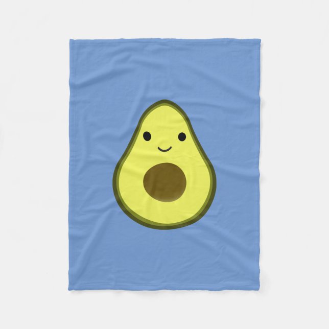 Cobertor De Velo Cute Kawaii Avocado (Frente)