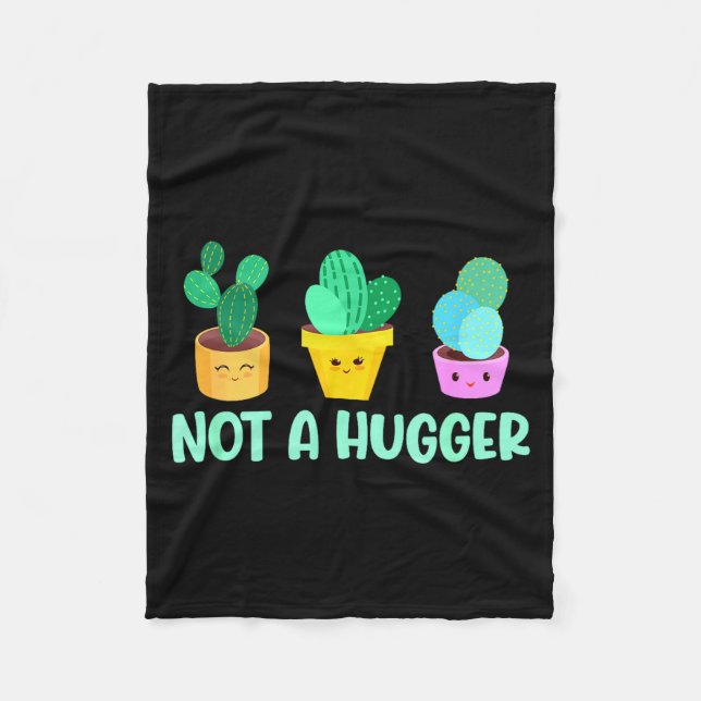 Cobertor De Velo Cute Kawaii Do Not Hug I'm Not A Hugger Cactus  (Frente)