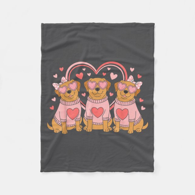 Cobertor De Velo Cute Labrador Valentines Heart Dog Lover Men Women (Frente)