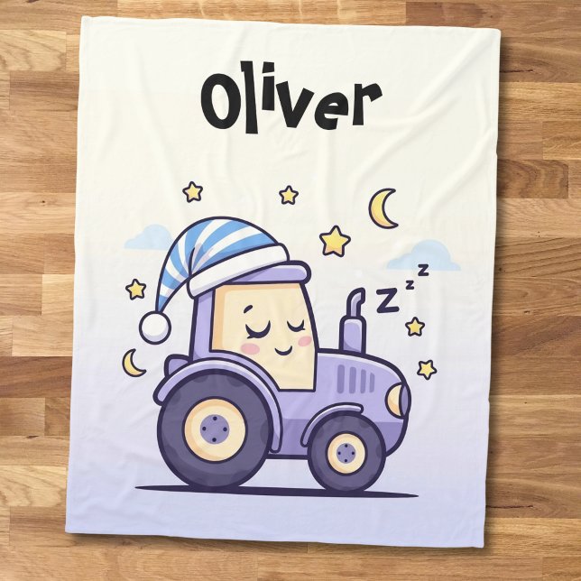 Cobertor De Velo Cute Lavender Sleepy Tractor  (Criador carregado)