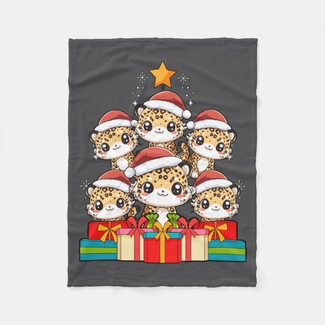 Cobertor De Velo Cute Leopard Gecko Le Lizard Christmas Tree Xmas H (Frente)