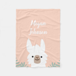 Cobertor De Velo Cute Llama Fleece Blanket