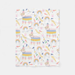 Cobertor De Velo Cute Llama Rainbow Baby Nursery