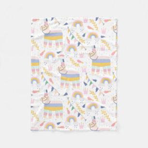 Cobertor De Velo Cute Llama Rainbow Baby Nursery