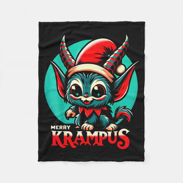 Cobertor De Velo Cute Merry Krampus Christmas Holiday 30’s Retro Ca (Frente)