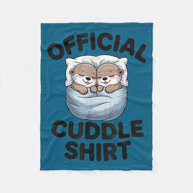 Cobertor De Velo Cute Otter Couple Cozy Cuddle  (Frente)