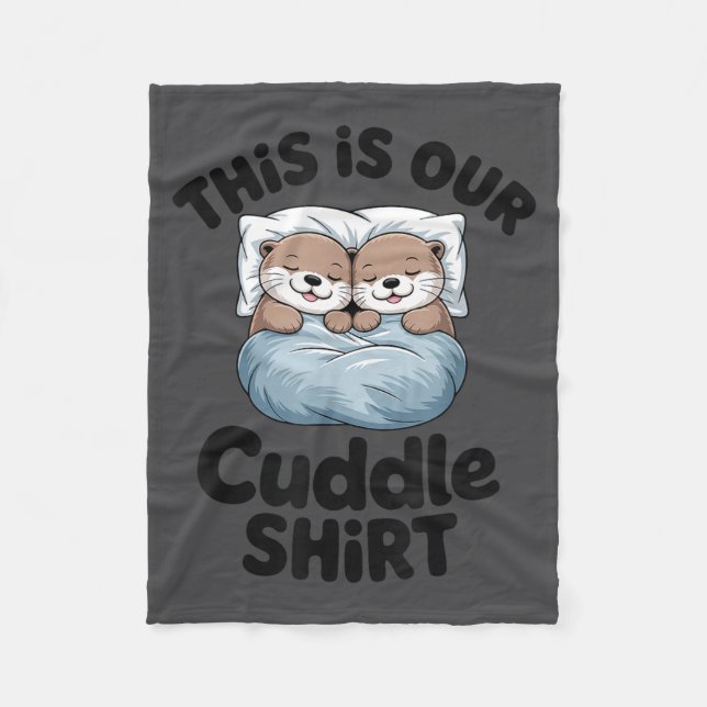 Cobertor De Velo Cute Otter Couple This Is Our Cuddle  (Frente)