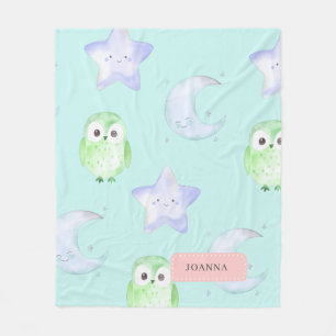 Cobertor De Velo Cute Owl Whimsical