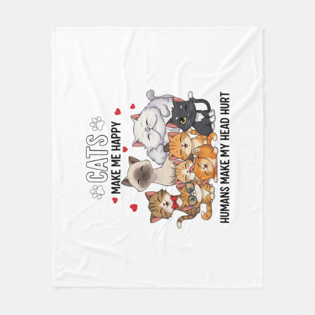 Cobertor De Velo Cute Pack of Happy Cats (Frente)