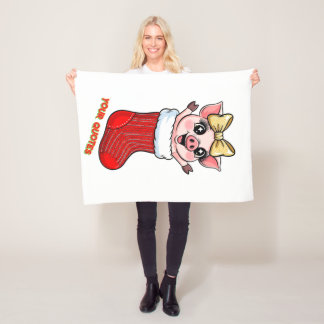 Cobertor De Velo Cute Pig in Christmas Stocking