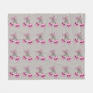 Cobertor De Velo  cute pink Halloween cherry illustration 