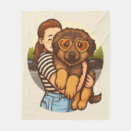 Cobertor De Velo Cute Puppy with Heart Sunglasses 