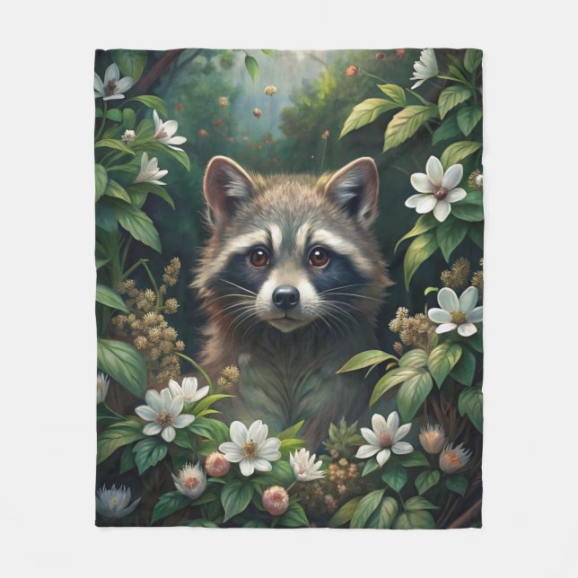 Cobertor De Velo Cute Raccoon (Frente)