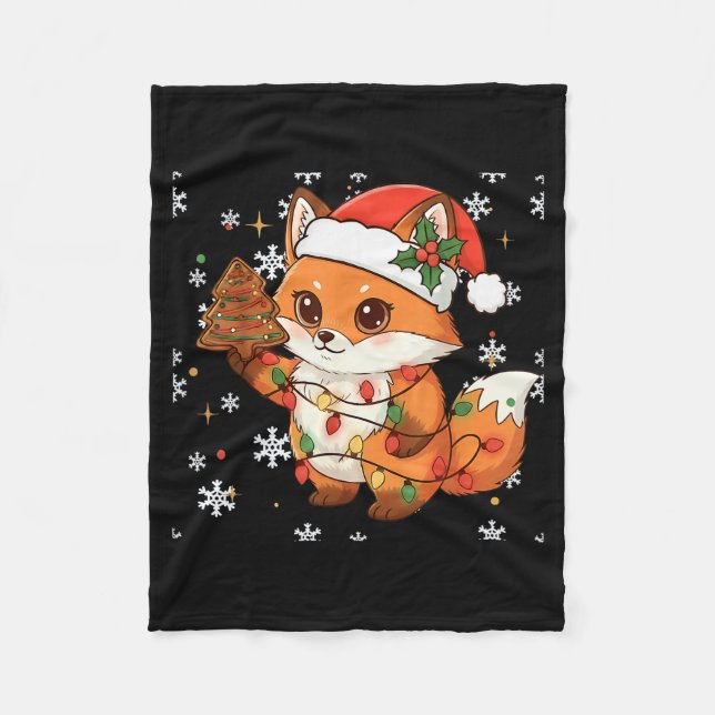 Cobertor De Velo Cute Racoon Lights Tree Cake Funny Xmas Merry Chri (Frente)