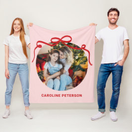 Cobertor De Velo Cute Red Coquette Bow Ribbon Custom Photo Gift