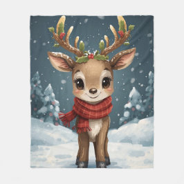 Cobertor De Velo Cute reindeer christmas warm winter snuggles