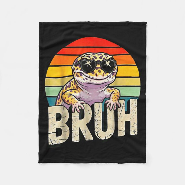 Cobertor De Velo Cute Reptile Kids Boys Girls Bruh Leopard Gecko Lo (Frente)