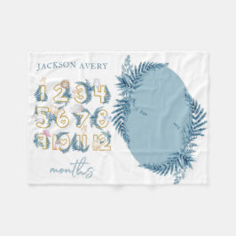 Cobertor De Velo Cute Safari Animal Baby Milestone