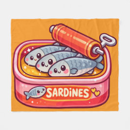 Cobertor De Velo Cute Sardines Fish Cartoon
