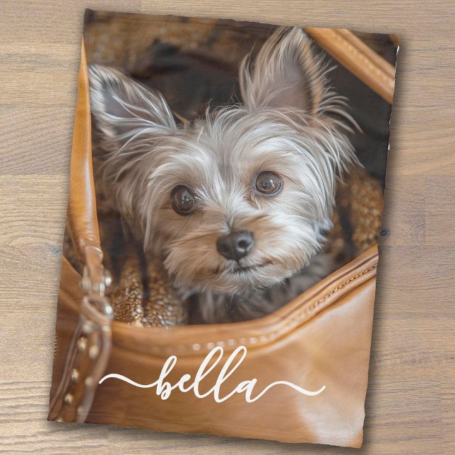 Cobertor De Velo Cute Script Pet Photo (Criador carregado)