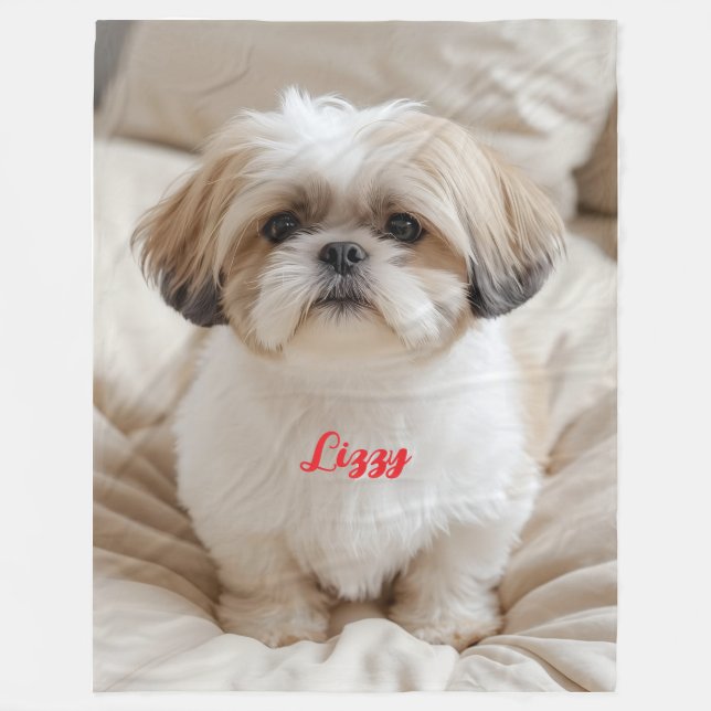 Cobertor De Velo Cute Shih Tzu Cute Personalizado (Frente)