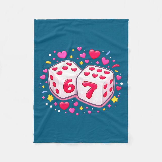 Cobertor De Velo Cute Six Seven 6 7 Dice Valentines Day Shirt Funny (Frente)