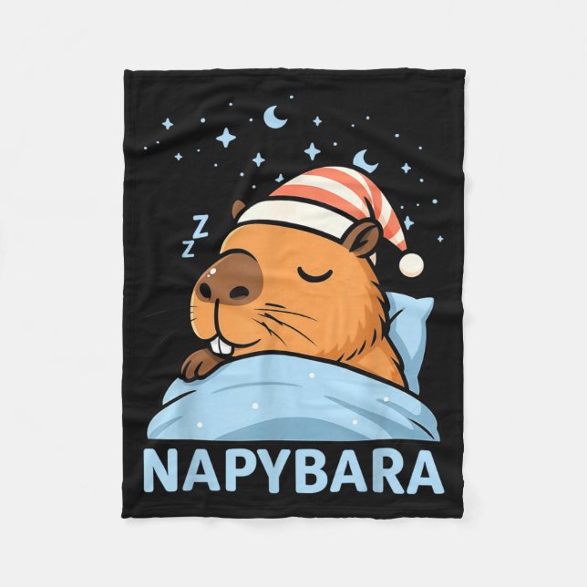Cobertor De Velo Cute Sleepy Capybara Funny Napybara Pajamas  (Frente)