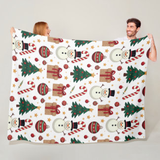 Cobertor De Velo Cute Snowman & Candy Cane Christmas Throw Blanket 