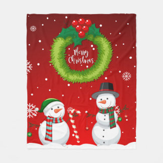 Cobertor De Velo Cute Snowman Christmas Fleece Blanket