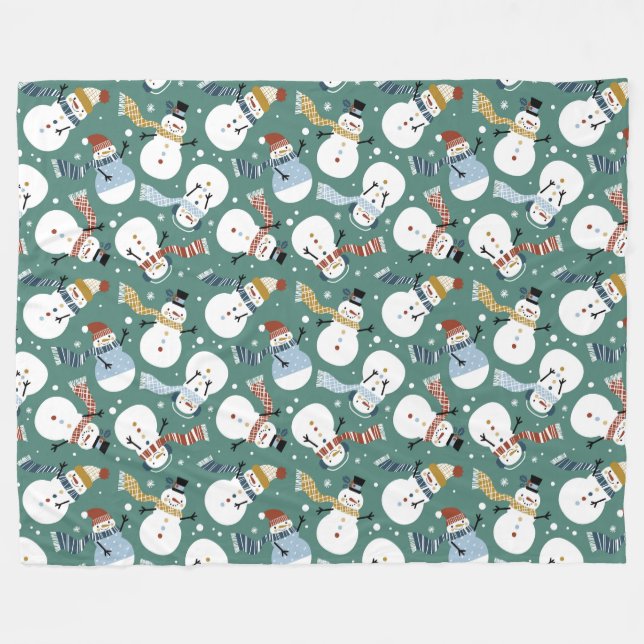 Cobertor De Velo Cute Snowmen (Frente (Horizontal))