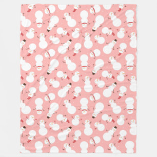 Cobertor De Velo Cute Snowmen Fleece Blanket