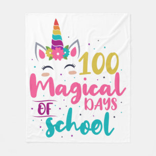 Cobertor De Velo Cute Unicórnio 100 Dias Mágicos De Escola